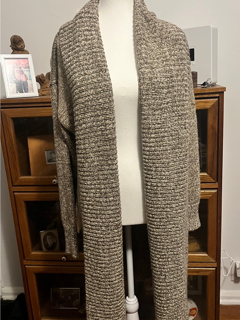 Room 34 Small Marled Knit Long Open-Front Cardigan - Picture 8 of 10